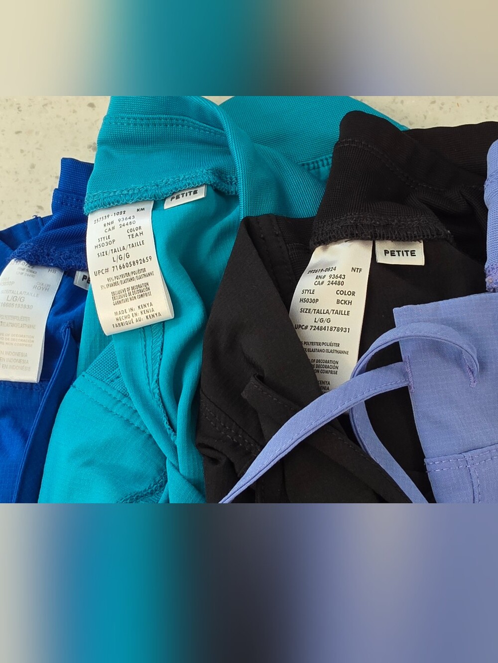 Lot of 4 HeartSoul Women's Jogger Scrub - Teal, Black, Ceil & Royal Blue - Picture 2 of 7
